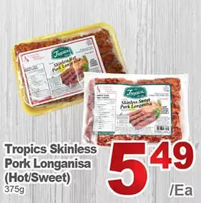 T&T Supermarket Tropics skinless pork longanisa offer