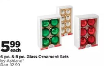 Michaels 6 pc. & 8 pc. glass ornament sets offer