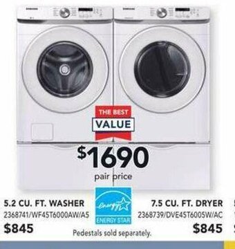 Lowe's 7.5 CU. FT. Dryer offer