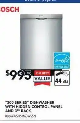 Lowe's "300 Series" Dishwasher With Hidden Control Panel And 3rd Rack offer