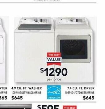 Lowe's 7.4 CU. FT. Dryer offer