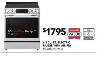 Lowe's 6.3 CU. FT. Electric Range With Air Fry offer