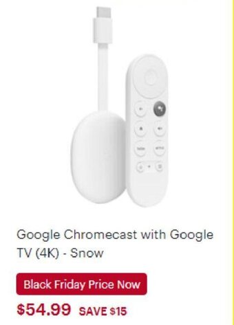 Best Buy Google Chromecast With Google TV 4K - Snow offer