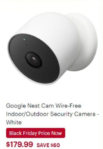 Best Buy Google Nest Cam Wire-Free Indoor/Outdoor Security Camera - White offer