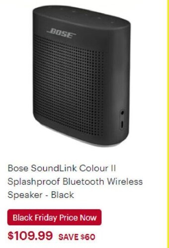 Best Buy Bose Soundlink Colour II Splashproof Bluetooth Wireless Speaker - Black offer