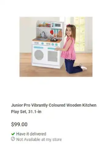 Giant Tiger Junior Pro Vibrantly Coloured Wooden Kitchen Play Set 31.1 In offer