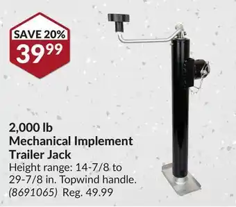 Princess Auto , 000 mechanical implement trailer jack offer