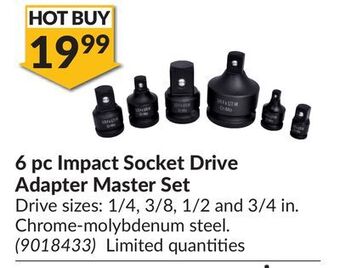 Princess Auto 6 pc impact socket drive adapter master set offer