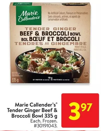 Walmart Marie callender's tender ginger beef & broccoli bowl offer