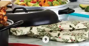 Home Hardware Holiday linens - holly or blue check patterns offer