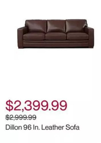 Hudson's Bay Hydeline dillon 96 in. leather sofa offer