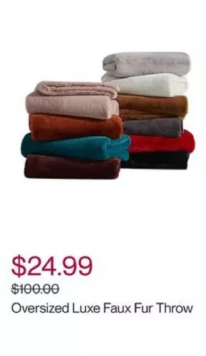 Hudson's bay company oversized luxe faux fur throw