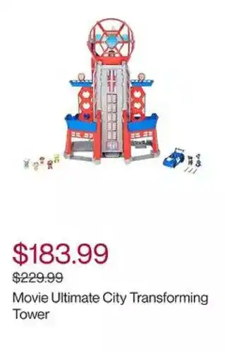 Hudson's Bay Paw patrol movie ultimate city transforming tower offer