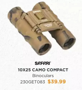 Henry's Safari 10x25 camo compact binoculars offer