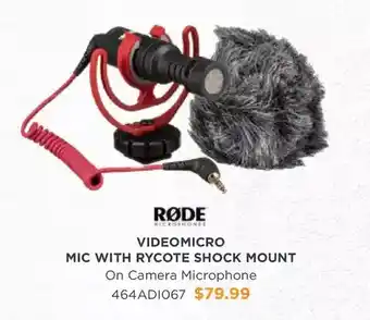Henry's Rode mic with rycote shock mount on camera microphone offer