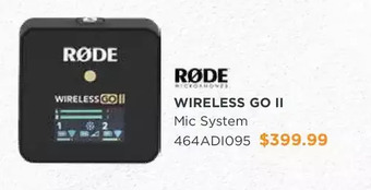 Henry's Rode wireless go ii mic system offer