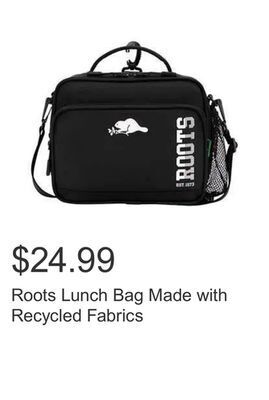 Costco Roots lunch bag made with recycled fabrics offer