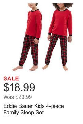Costco Eddie bauer kids 4-piece family sleep set offer