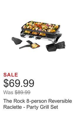 Costco The rock 8-person reversible raclette - party grill set offer