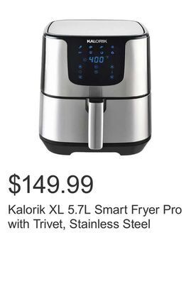 Costco Kalorik xl 5.7l smart fryer pro with trivet, stainless steel offer