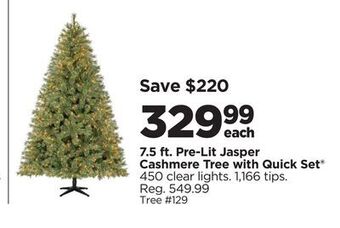Michaels 7.5 ft. pre-lit jasper cashmere tree with quick set® offer