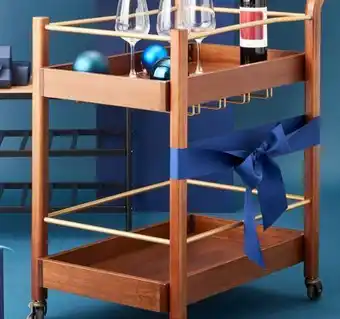 Bed Bath & Beyond Studio 3b™ bar cart in walnut/brass offer