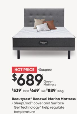 Sleep Country Beautyrest renewal marina mattress offer