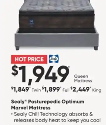Sleep Country Sealy posturepedic optimum marvel mattress offer