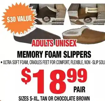 Len's Mill Stores Adult unisex memory foam slippers offer