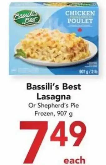 Buy-Low Foods Bassili's Best Lasagna or Shepherd's Pie Frozen 907 g offer