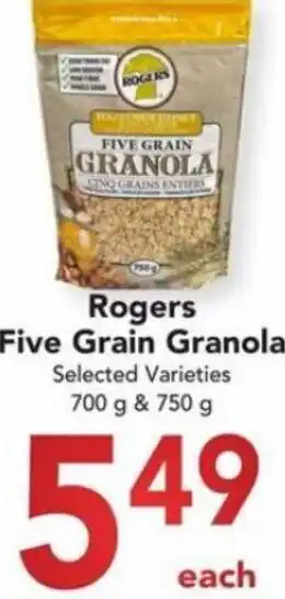 Buy-Low Foods Rogers Five Grain Granola 700 g & 750 g offer