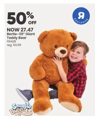 Toys R us Snuggle buddies bertie-39" giant teddy bear offer