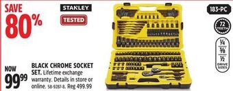 Canadian Tire Stanley black chrome socket set offer
