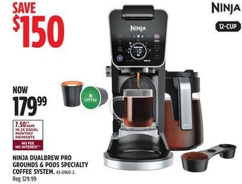 Canadian Tire Ninja dualbrew pro grounds & pods specialty coffee system offer