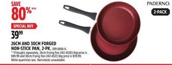 Canadian Tire Paderno 26cm and 30cm forged non-stick pan, 2-pk offer