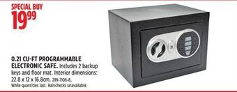 Canadian Tire 0.21 cu-ft programmable electronic safe. offer