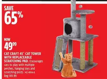Canadian Tire Cat craft 45" cat tower with replaceable scratching pad offer