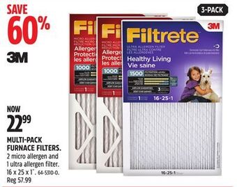 Canadian Tire 3m multi-pack furnace filters offer