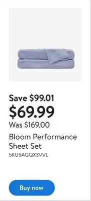 Walmart Bloom performance sheet set offer