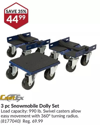 Princess Auto Castex 3 pc snowmobile dolly set offer