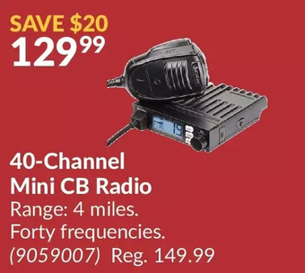 Princess Auto Cobra 40-channel mini cb radio offer