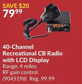 Princess Auto Cobra 40-channel recreational cb radio with lcd display offer