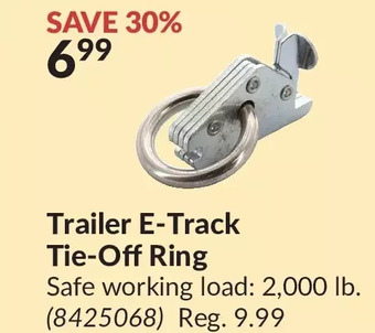 Princess Auto Trailer e-track tie-off ring offer