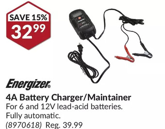 Princess Auto Energizer 4a battery charger/maintainer offer
