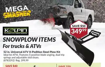 Princess Auto Kolpin 52 in. universal atv x-pedition steel plow kit offer