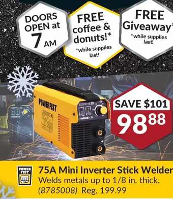 Princess Auto Power fist 75a mini inverter stick welder offer
