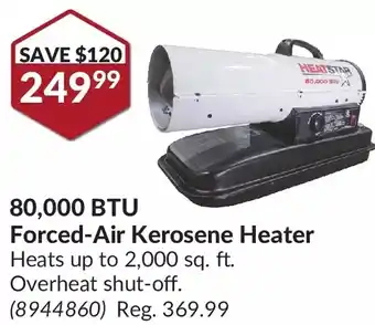 Princess Auto Heatstar 80,000 btu forced-air kerosene heater offer