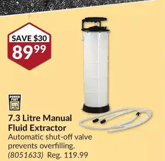 Princess Auto Power fist 7.3 litre manual fluid extractor offer