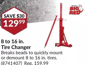 Princess Auto Big red 8 to 16 in. tire changer offer
