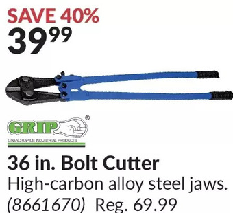 Princess Auto Grip 36 in. bolt cutter offer